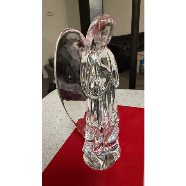 Art Deco Vintage Baccarat France Crystal Angel Figurine Nib For Sale - Image 3 of 8