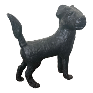 Midcentury Cast Iron Terrier Dog Doorstop