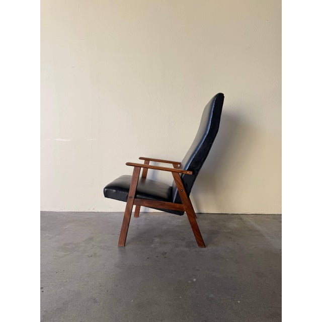 1960s Mid Century Scandinavian Teak High-Back Lounge Chair For Sale In Los Angeles - Image 6 of 10