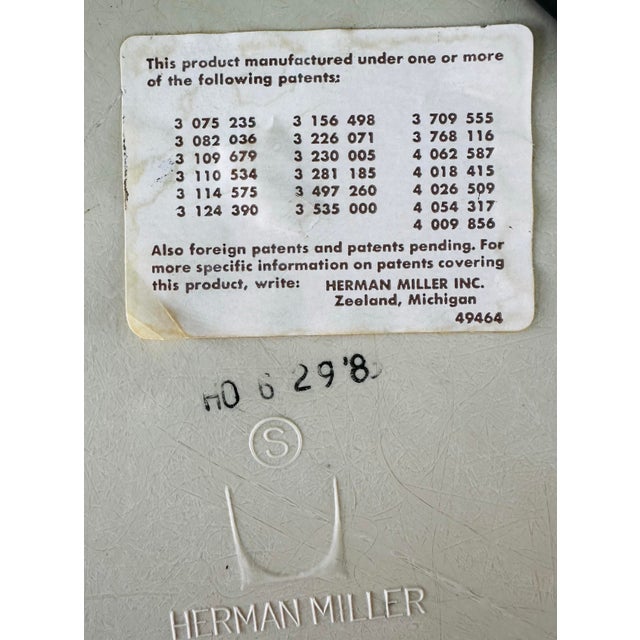 1960's Fiberglass and Blue Fabric Swivel Chairs by Eames for Herman Miller - Set of 4 For Sale - Image 9 of 11