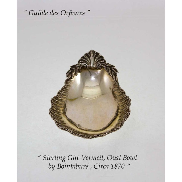 Boin-Taburet 1870 Bointaburé Sterling Gilt-Vermeil, Oval Bowls Bointaburé- Set of 2 For Sale - Image 4 of 10