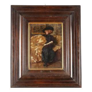 Albert Von Keller, Portrait, Oil on Panel, Framed For Sale