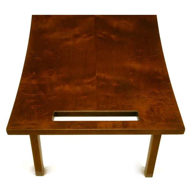 1950s Harold Schwartz for Romweber Burled Walnut Parabolic Coffee Table For Sale - Image 5 of 10