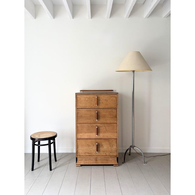 Contemporary Art Deco Chest of Drawers with Ebonised and Chrome Accents, Britain, 1920s For Sale - Image 3 of 14