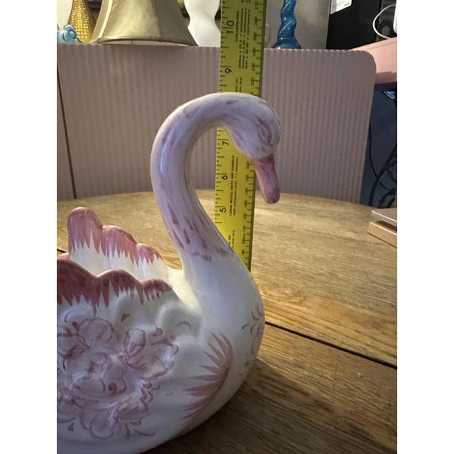 Beautiful vintage swan planter made by Vestal pottery in Portugal. This elegant ceramic piece features a graceful swan...