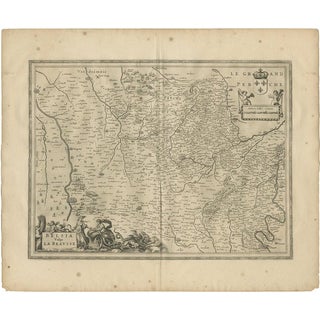 Antique Map of Beauce by Janssonius, 1657 For Sale
