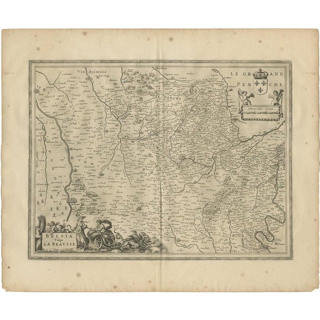 Antique Map of Beauce by Janssonius, 1657 For Sale