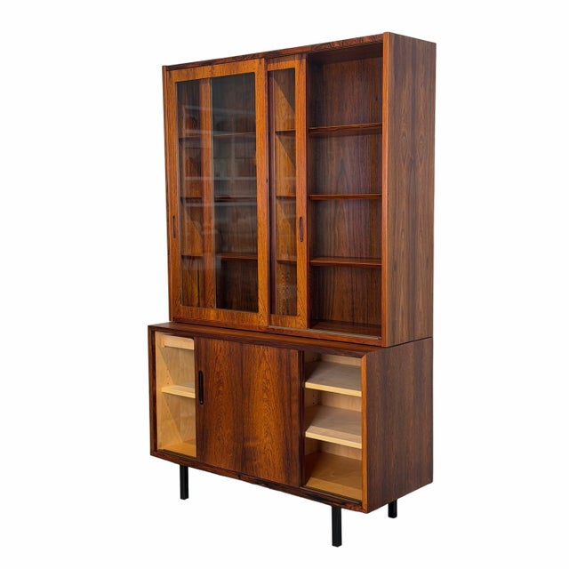 Vintage Danish Rosewood Tall Cabinet For Sale - Image 4 of 7