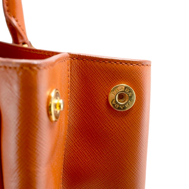 Prada Lux Galleria Saffiano Papaya Leather Large Tote Bag For Sale - Image 11 of 14