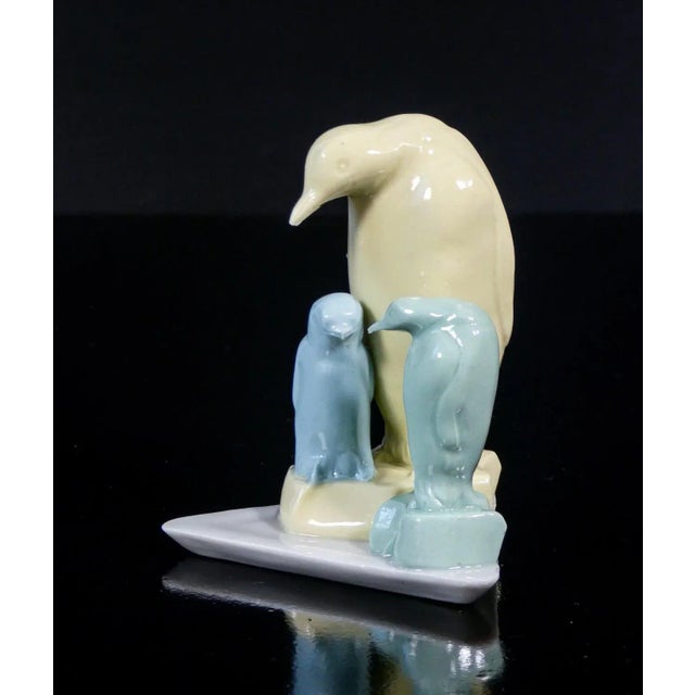 Blue Ceramic Sculpture Penguins by Valter Capodimonte For Sale - Image 8 of 8