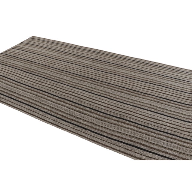 Rug & Kilim Vintage Palas Bidjari Persian Kilim, Gray Geometric Stripe - Rug & Kilim For Sale - Image 4 of 8