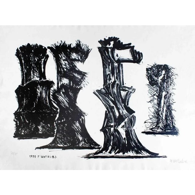 Hand signed. Edition of 75 prints. Beautiful lithograph realized by Fritz Wotruba, one of the most notable sculptors of...