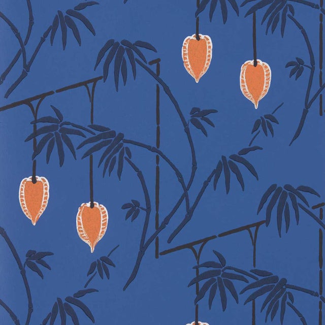 Harlequin Kimiko Wallpaper in Majorelle/Clementine - a Sample For Sale