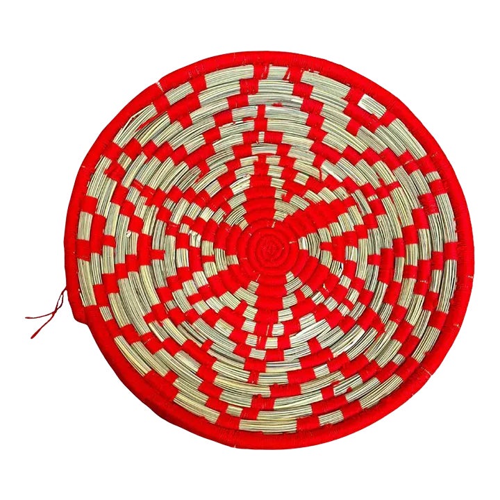 21st Century Traditional Moroccan Raffia Decorative Dish | Chairish