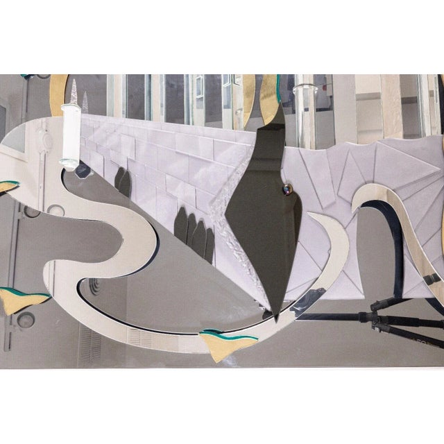 1980s 1980s Harvard Reflections Fantasy Cityscape Contemporary Sculptural Mirror Art For Sale - Image 5 of 10