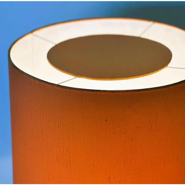 Midcentury Modern Danish Ceramic Table Lamp with Orange Shade, 1970s For Sale - Image 6 of 12