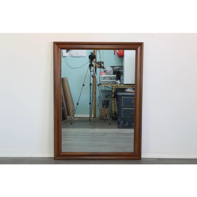 Mid Century Walnut Wall Mirror For Sale - Image 4 of 4