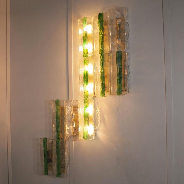 Emerald Green Wall Lights by Carlo Nason for Mazzega, 1960s, Set of 13 For Sale - Image 6 of 18