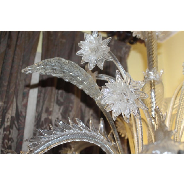 1950's Large Italian Mid Century Modern Murano Barovier & Toso Art Glass Floral Form Chandelier For Sale - Image 10 of 12