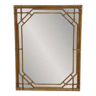 Hollywood Regency Faux Bamboo Wall Mirror For Sale