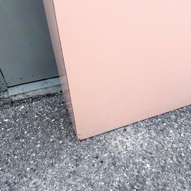 Postmodern Pink Gloss Laminate Waterfall Queen Size Headboard For Sale - Image 4 of 7