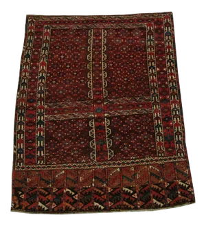 1900s Vintage Turkmen Tribal Prayer Rug 5'3'' X 3'11''