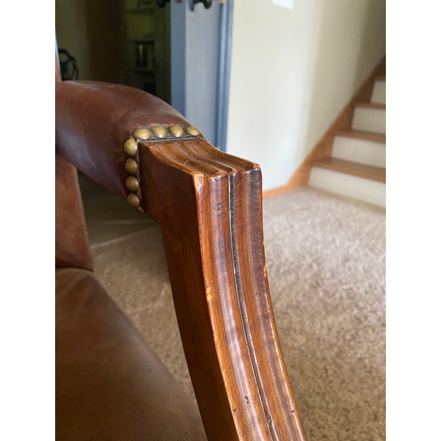 Ralph Lauren for Henredon Leather Executive / Library Chairs — Pair For Sale - Image 12 of 16