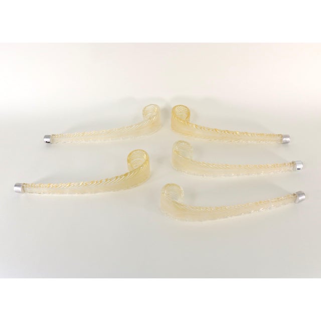 Transparent Mid-Century Gold-Infused Cristallo Murano Chandelier For Sale - Image 8 of 12