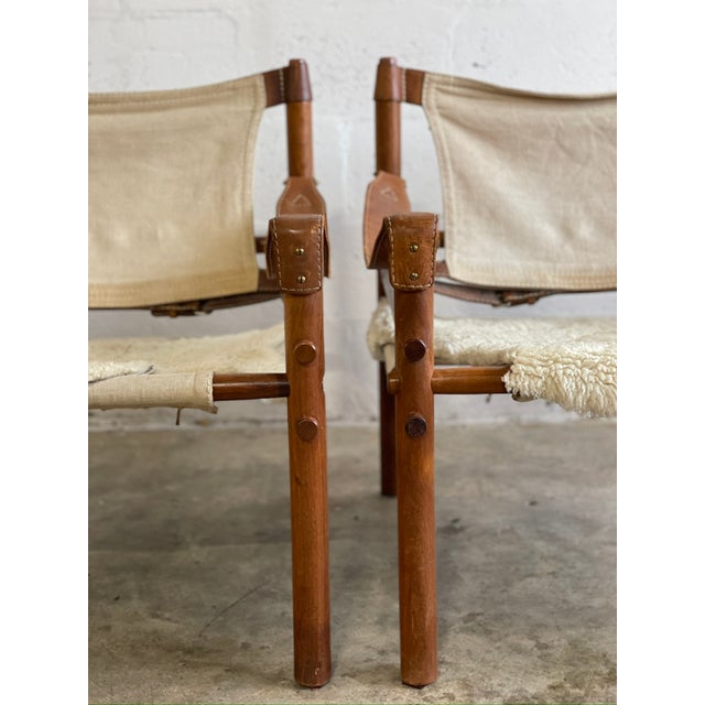 1970s Arne Norell Sirocco Safari Chairs Scandinavian Modern - A Pair For Sale - Image 5 of 18
