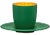 Nicolette Mayer Oro 24k Crystal Espresso Cup with Saucer, Emerald, in Gift Tube For Sale