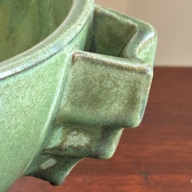 Green Early 20th Century Fulper Arts & Crafts Pottery Bowl For Sale - Image 8 of 12