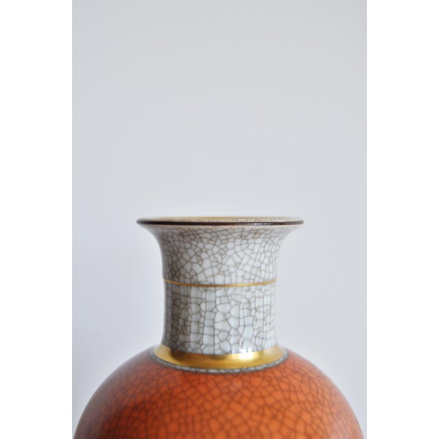 1950s Crackle Glaze Porcelain Vase from Royal Copenhagen, Denmark, 1950s For Sale - Image 5 of 12