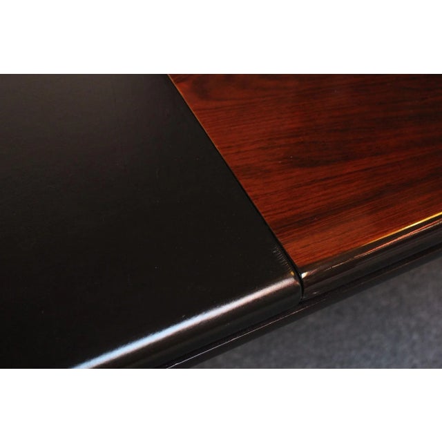 Brown Large Italian Rosewood and Leather Conference Table/Desk by Hans Von Klier For Sale - Image 8 of 13