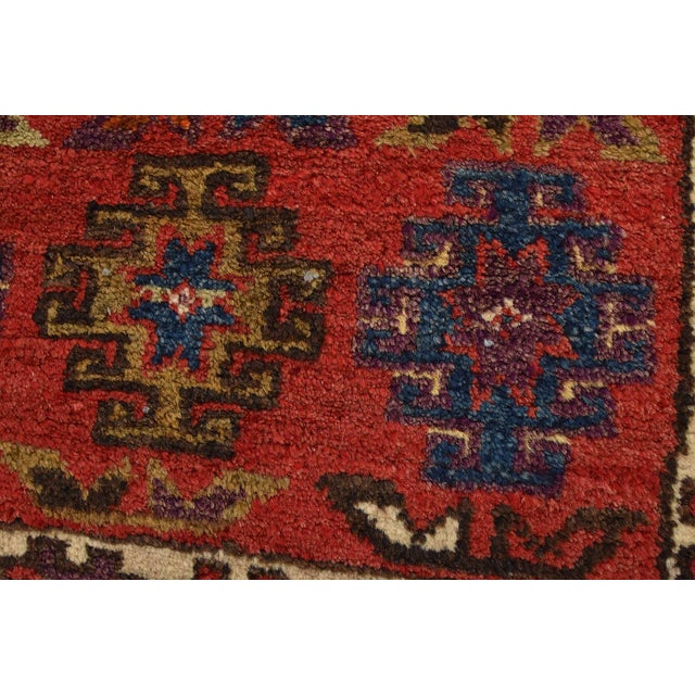 Meshkin Runner 3'6'' X 10'4'' Red Wool Semi-Antique Tribal Hand-Knotted Rug For Sale - Image 4 of 14