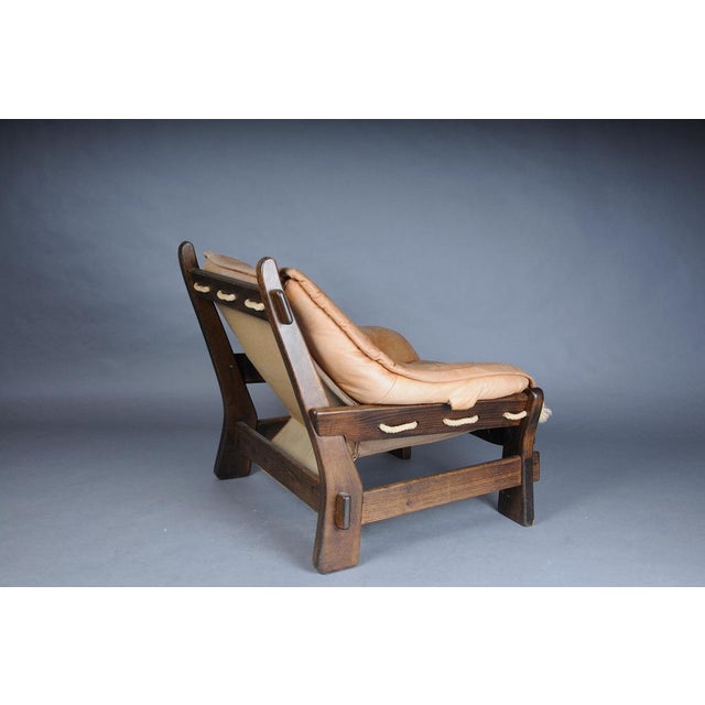 Vintage Lounge Chairs in Leather and Oak from Maison Regain, France, 1960s, Set of 2 For Sale - Image 13 of 18