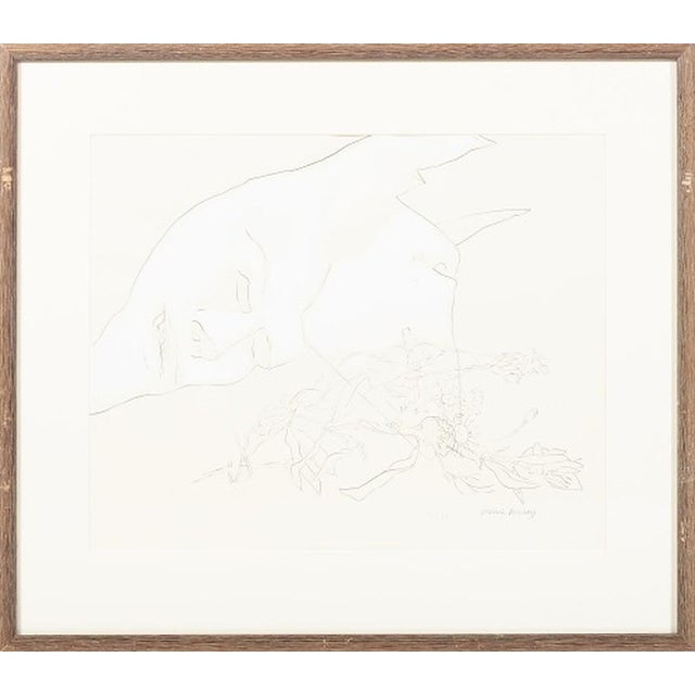 Drawing - Graça Morais. 'Masks'. Acrylic and graphite drawing on paper. Signed and dated 1988. Dimensions: 38x48 cm....