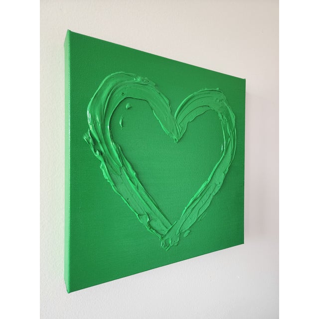 Green Heart Acrylic Painting For Sale - Image 4 of 6