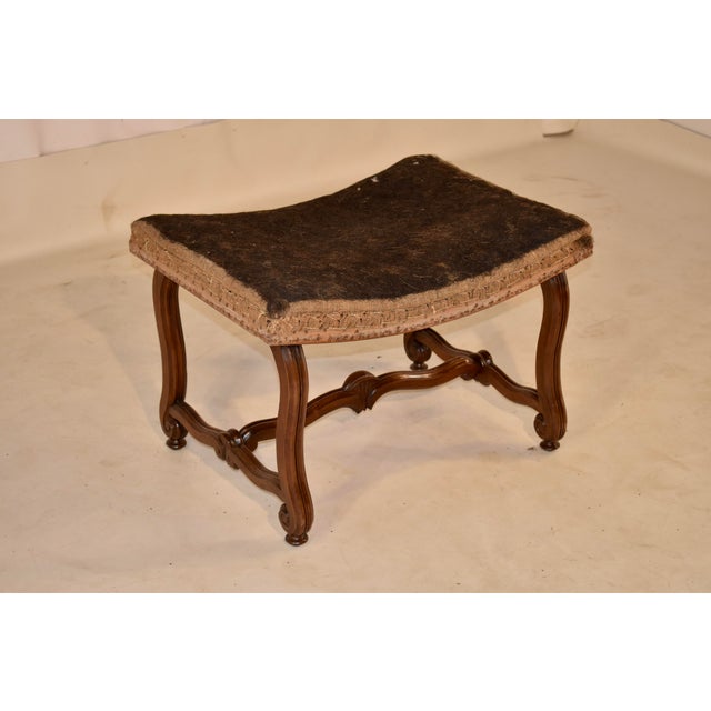 Wood 19th Century French Walnut Stool For Sale - Image 7 of 12