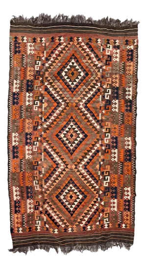 Vintage Uzbek Tribal Kilim Wool Rug