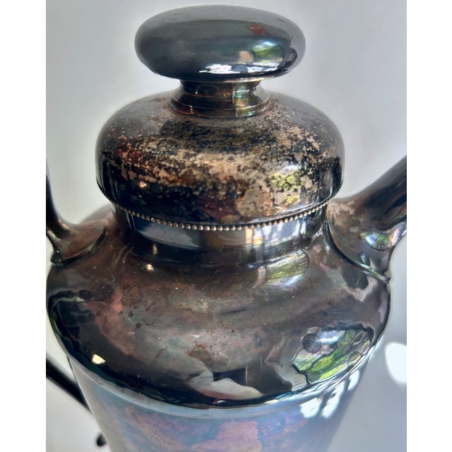 Silver 1920s Art Deco Meriden Silver Co. Handled Cocktail Pitcher For Sale - Image 8 of 18