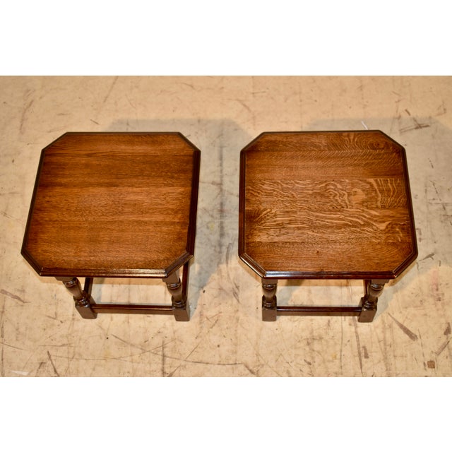Pair of England Oak Side Tables, Circa 1900 For Sale In Greensboro - Image 6 of 7
