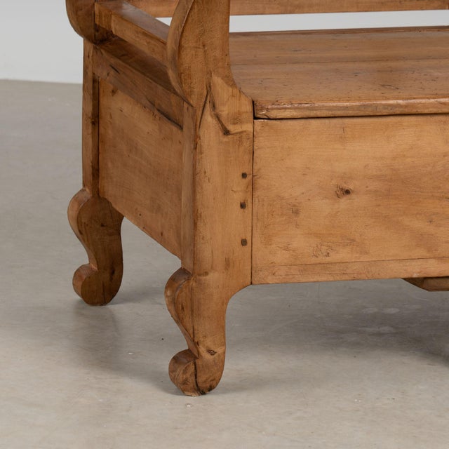 19th Century Swedish Pine Bench With Storage For Sale - Image 9 of 18