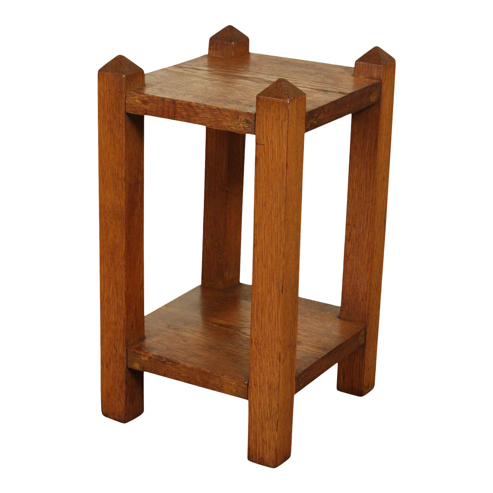 Arts Crafts Mission Style Square Oak Taboret End Table Chairish