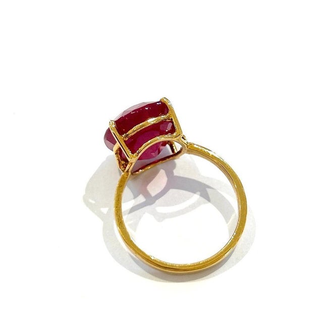 Early 21st Century Bochic "Orient" Vintage Oval Shape Ruby Ring - 18K Gold & Silver For Sale - Image 5 of 18
