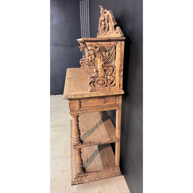 Mid 19th Century 19th Century French Carved Oak Buffet, 1860 For Sale - Image 5 of 17