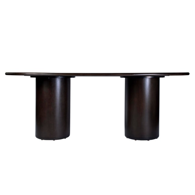 2020s Kersten 84 in. W Oval Wood Double Pedestal Base Dining Table, Coffee For Sale - Image 5 of 8