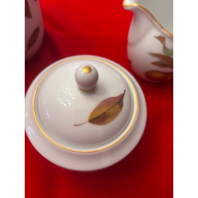 1970s Vintage Royal Worcester Evesham Three-Piece Coffee For Sale - Image 5 of 12