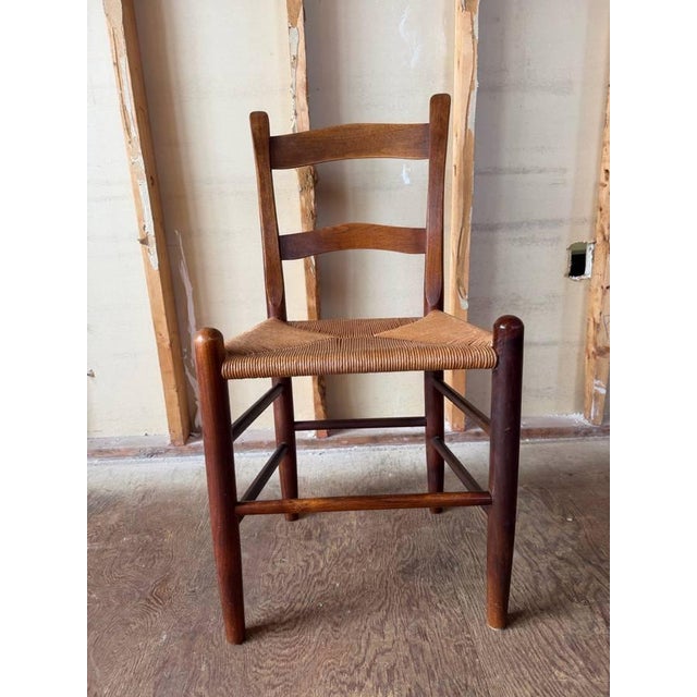 Vintage Early American Shaker Rustic Style High Ladder Back Dinning Chairs , Possibly by Clore For Sale In Washington DC - Image 6 of 17