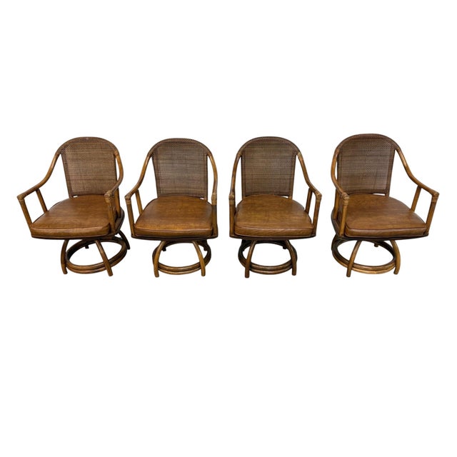 Mid-Century Modern Vintage Bamboo & Rattan 5-Piece Dinette Set For Sale - Image 3 of 10