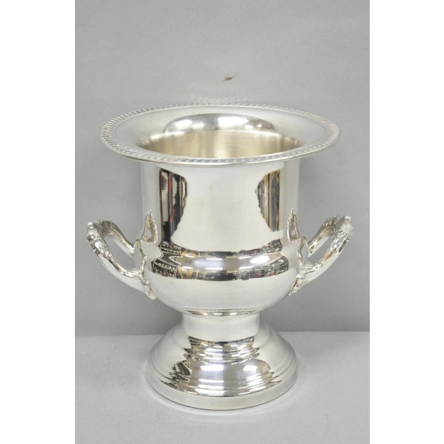 Victorian Vintage Leonard Silver Plated Trophy Cup Urn Champagne Chiller Ice Bucket - a Pair For Sale - Image 3 of 18